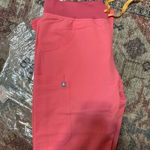 Figs Kate cargo pant. neon collection hot pink